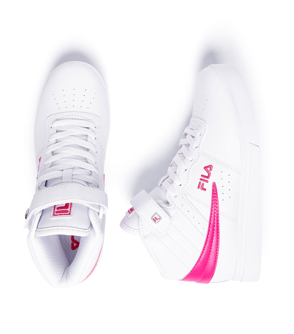 FILA WOMEN'S VULC 13 HIGH TOP SHOES (WHITE/PINK)