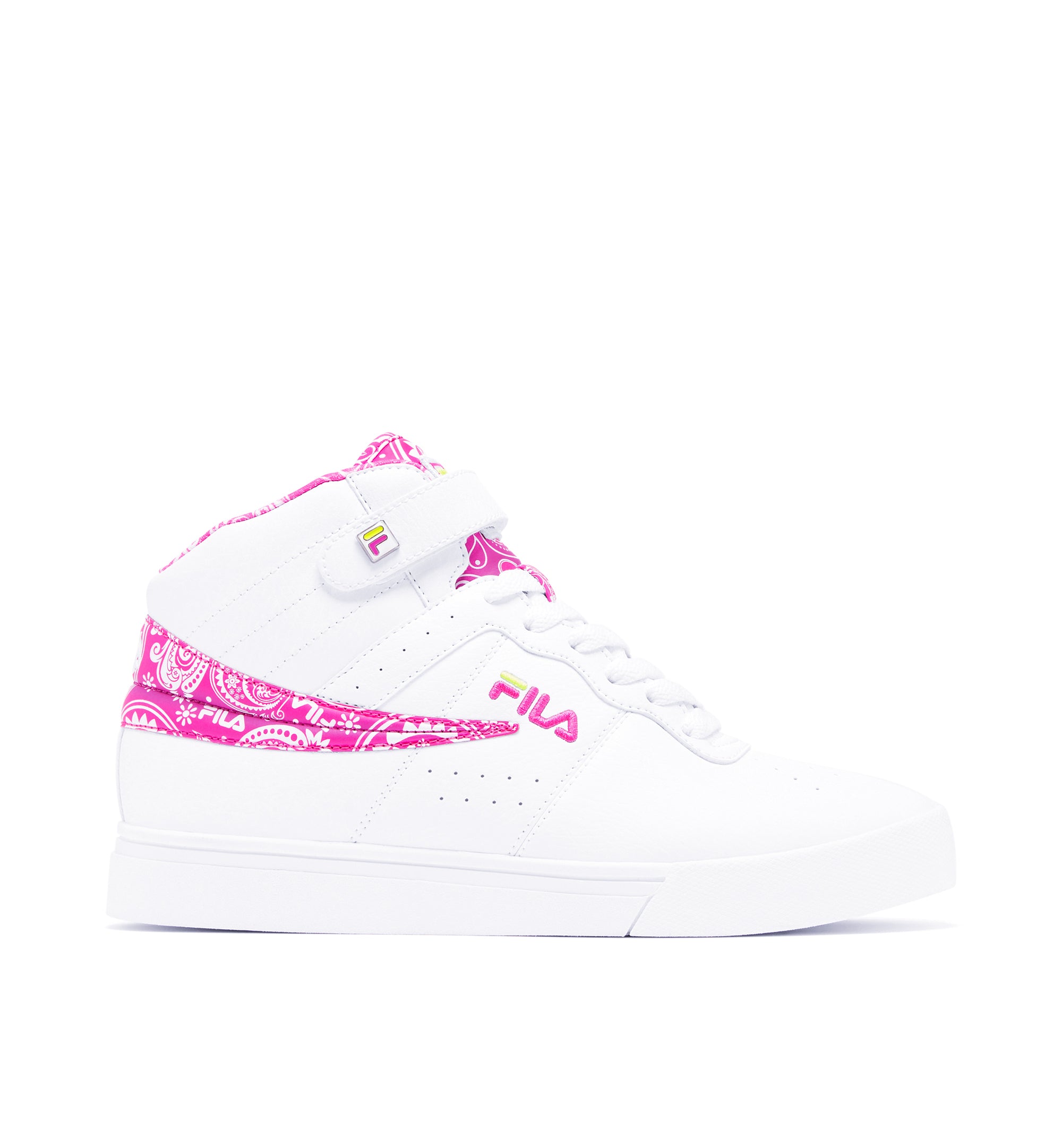 FILA WOMEN'S VULC 13 RG HIGH TOP SHOES (WHITE/PINK)