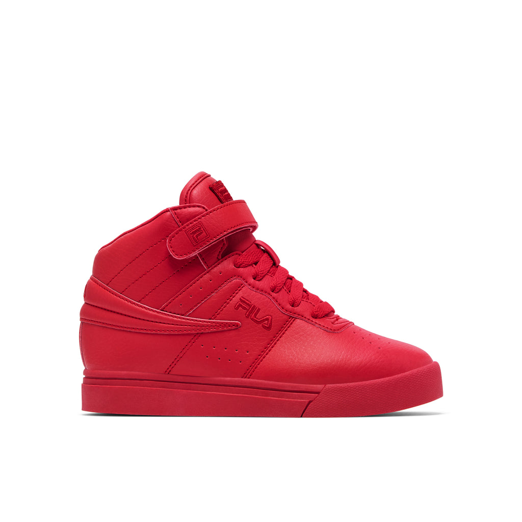 KIDS FILA VULC 13 TONAL HIGH TOP SHOES (RED)