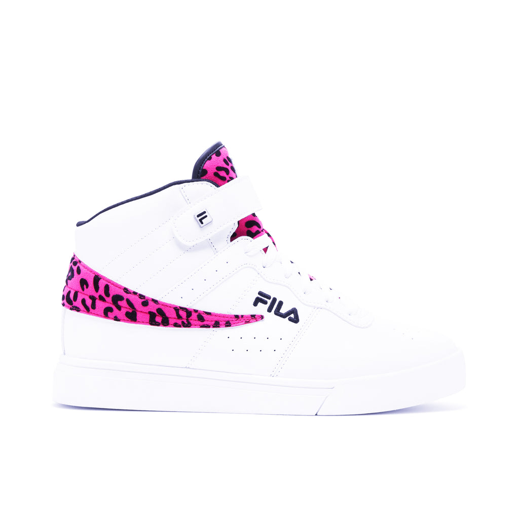 FILA WOMEN'S VULC 13 WILD HIGH TOP SHOES (WHITE/PINK)