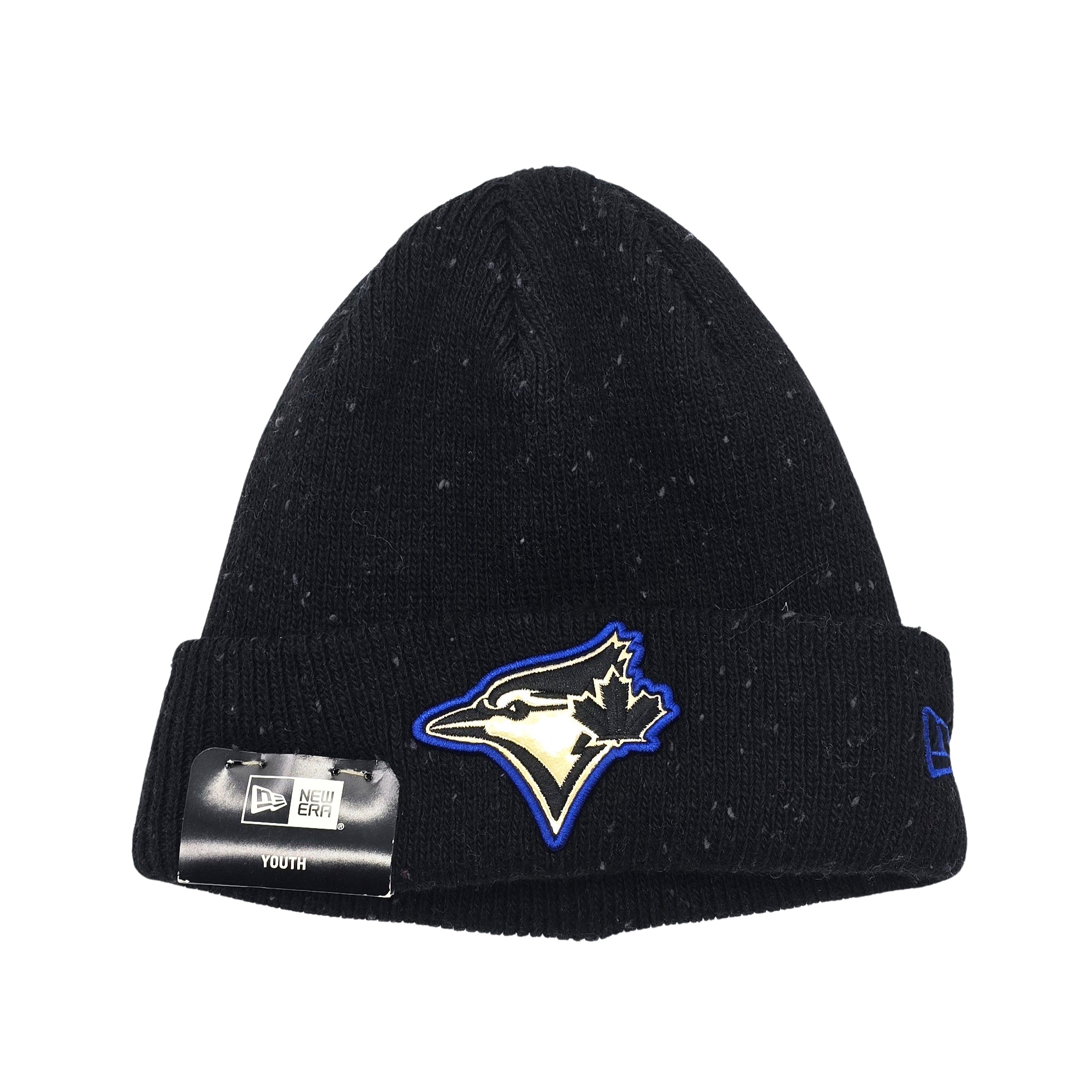 NEW ERA KIDS KNIT TORONTO BLUE JAYS HEATHER SPEC BLACK TOUQUE (SIZE TODDLER-YOUTH) YOUTH