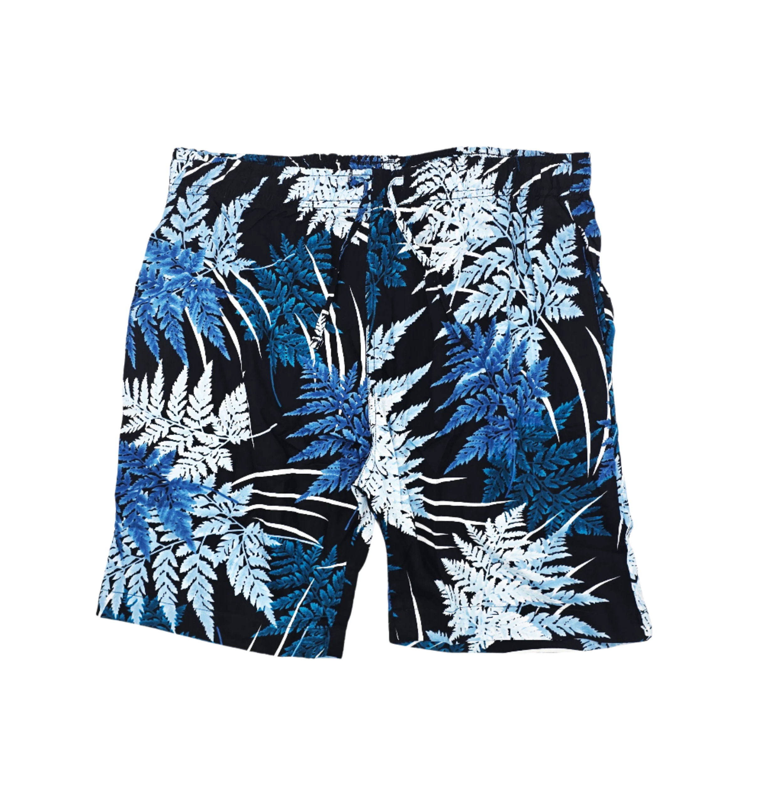 MEN'S COLOR CRAZE 2-PIECE BUTTON UP SHORT SLEEVES SHIRT & SHORTS SET (BLACK/BLUE)