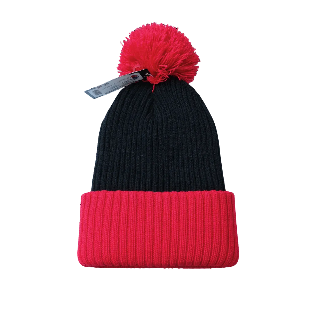 PLAIN KNITTED TOUQUE (BLACK/PINK)