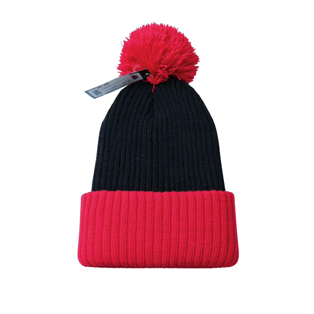 PLAIN KNITTED TOUQUE (BLACK/PINK)