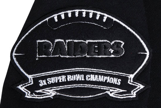 PRO STANDARD NFL LAS VEGAS RAIDERS CREST EMBLEM MEN'S RIB PO BLACK HOODIE