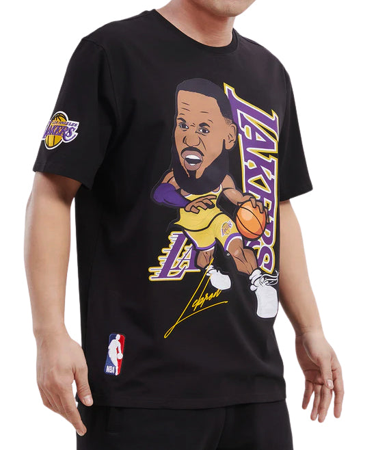 PRO STANDARD NBA LOS ANGELES LAKERS LEBRON JAMES #6 DRIVE MEN'S BLACK T-SHIRT