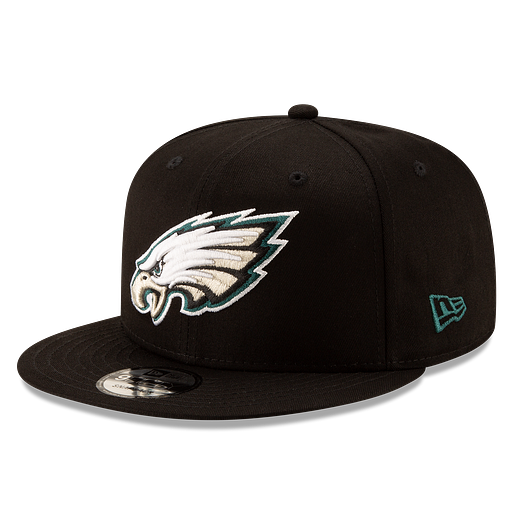 NEW ERA 9FIFTY PHILADELPHIA EAGLES BLACK SNAPBACK HAT
