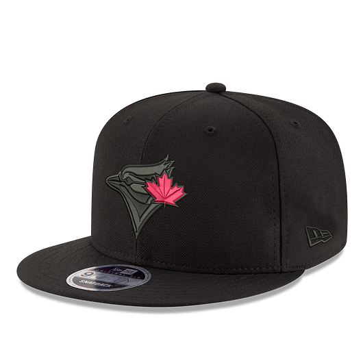 9FIFTY NEW ERA MLB TORONTO BLUE JAYS BLACK & RED LEAF SNAPBACK HAT