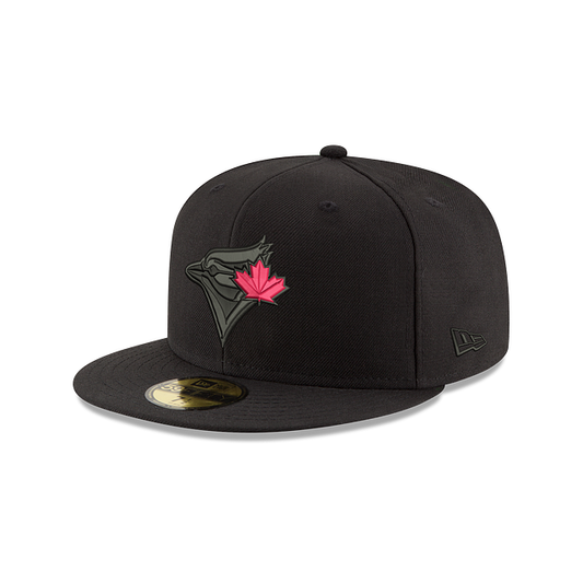 59FIFTY MEN'S MLB TORONTO BLUE JAYS BLACK W/ RED LEAF FITTED HAT