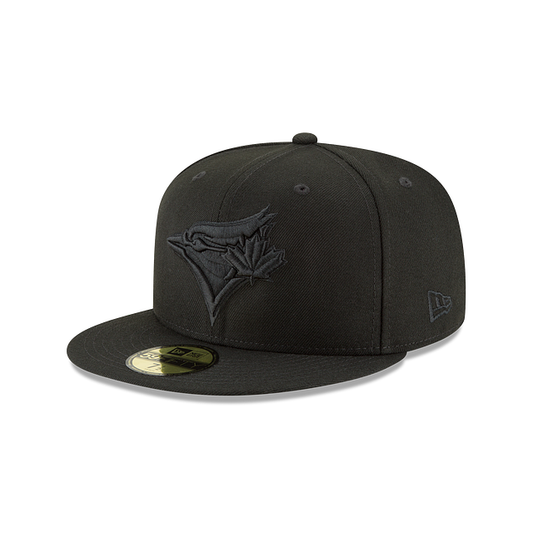 MEN'S TORONTO BLUE JAYS 5950 FITTED BLACK ON BLACK HAT