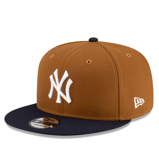9FIFTY NEW ERA MEN'S MLB NEW YORK YANKEES BROWN/NAVY BLUE SNAPBACK HAT
