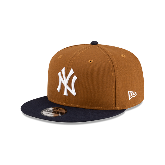 9FIFTY NEW ERA MEN'S MLB NEW YORK YANKEES BROWN/NAVY BLUE SNAPBACK HAT