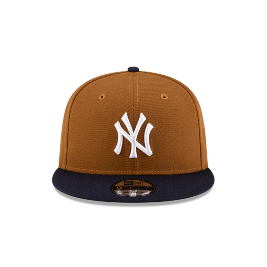 9FIFTY NEW ERA MEN'S MLB NEW YORK YANKEES BROWN/NAVY BLUE SNAPBACK HAT