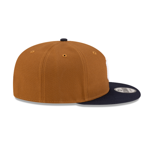 9FIFTY NEW ERA MEN'S MLB NEW YORK YANKEES BROWN/NAVY BLUE SNAPBACK HAT