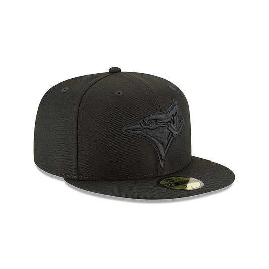 MEN'S TORONTO BLUE JAYS 5950 FITTED BLACK ON BLACK HAT