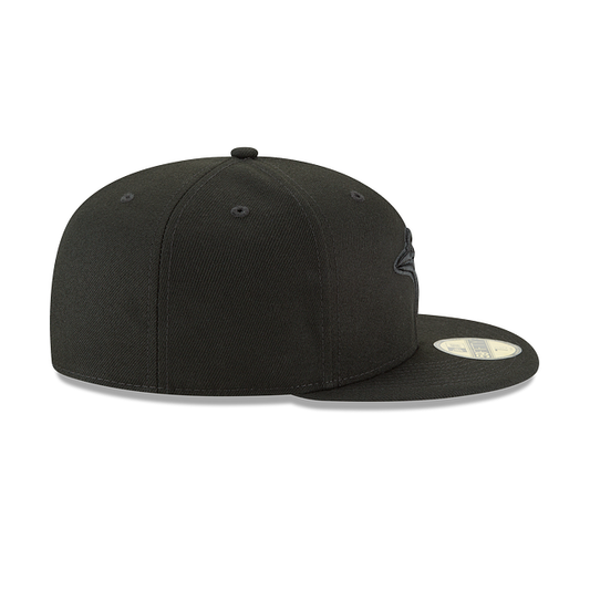 MEN'S TORONTO BLUE JAYS 5950 FITTED BLACK ON BLACK HAT