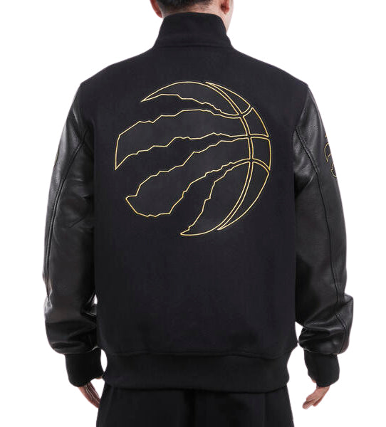 PRO STANDARD MEN'S NBA TORONTO RAPTORS BLACK/GOLD VARSITY JACKET