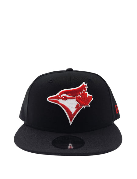 NEW ERA 9FIFTY TORONTO BLUE JAYS BLACK W/ RED LOGO SNAPBACK HAT