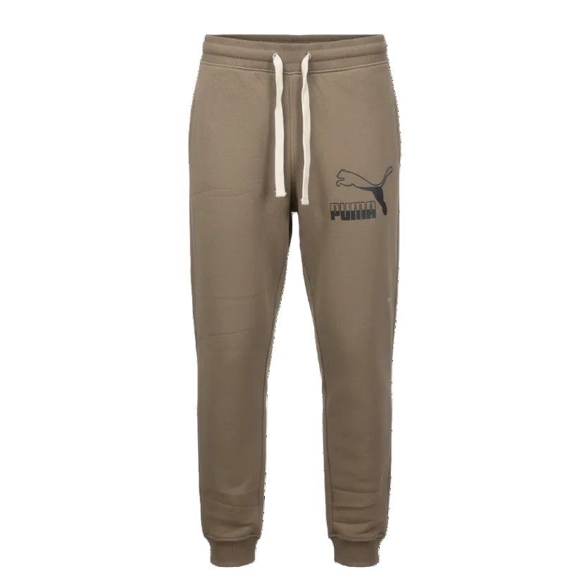 PUMA MEN'S LOGO PRINT FLEECE JOGGER (COFFEE BROWN)