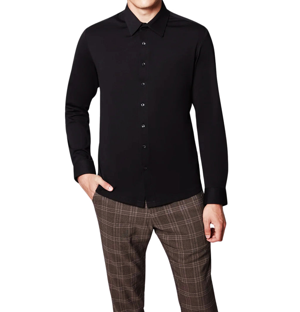 PROJEK RAW MEN'S 24/7 KNIT BUTTON UP SHIRT (BLACK)