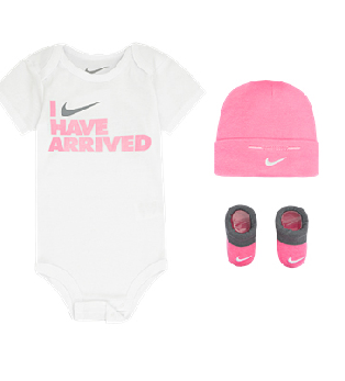 NIKE BABY 3-PIECE BOX SET (WHITE/PINK)