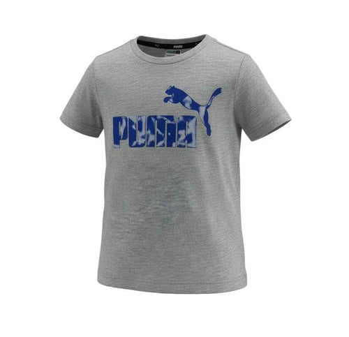 KIDS PUMA LOGO SHORT SLEEVE T-SHIRT (CHARCOAL GREY SIZES 2Y-18Y)