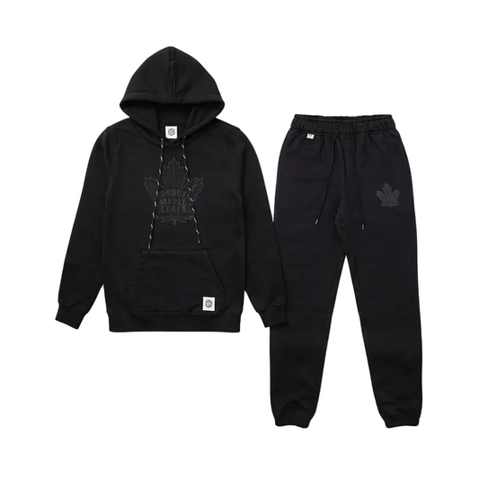 NHL MEN'S TORONTO MAPLE LEAFS PULLOVER HOODIE TRACKSET (BLACK)