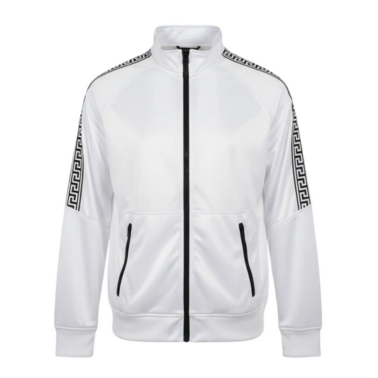 ZERO CALVIN MEN'S ZIP-UP TRACK JACKET (WHITE)