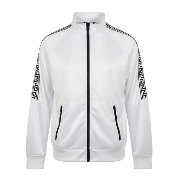 ZERO CALVIN MEN'S ZIP-UP TRACK JACKET (WHITE)