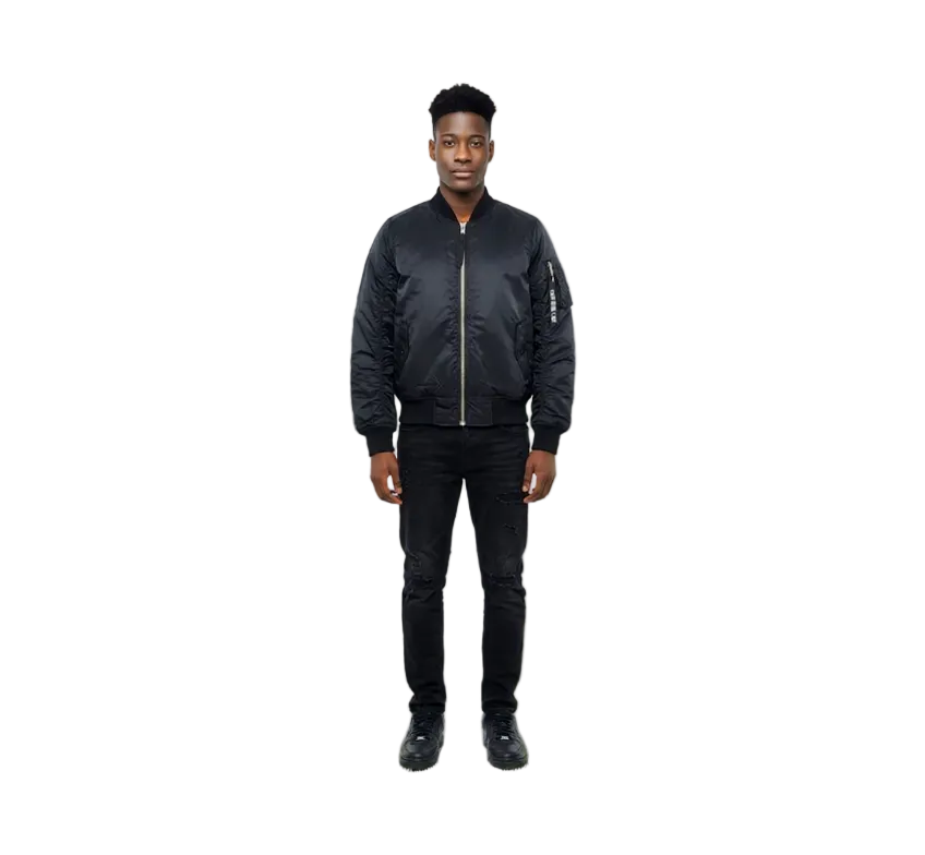 BLEECKER & MERCER MEN'S BASIC BOMBER JACKET (BLACK)