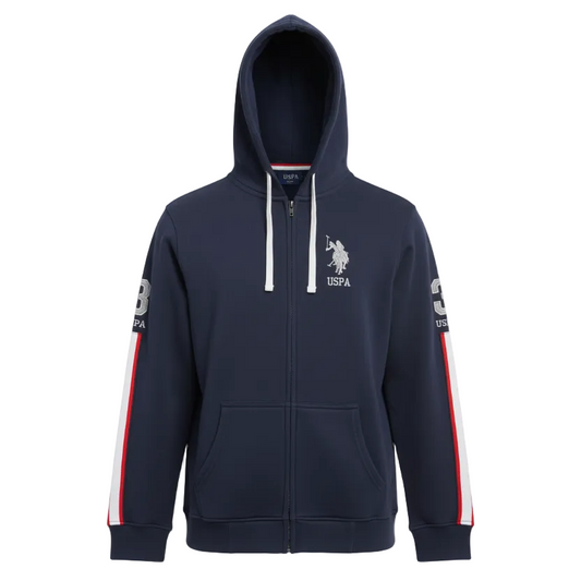 MEN'S U.S. POLO FLEECE PULLOVER HOODIE (NAVY BLUE)