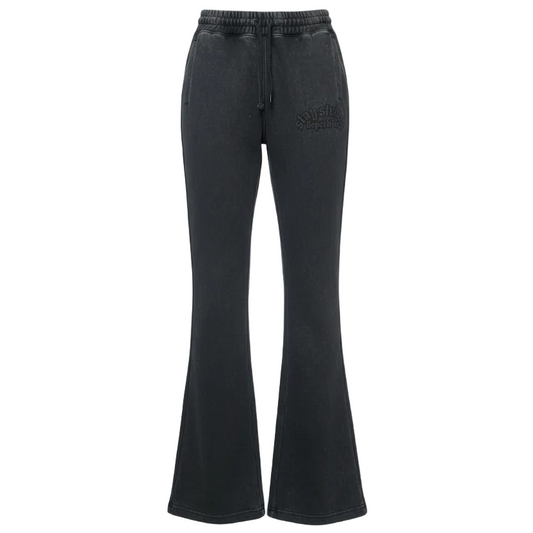 BLEECKER & MERCER MEN'S STAY STRONG BE POSITIVE BLACK FLARED JOGGER