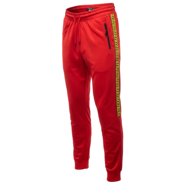 ZERO CALVIN MEN'S DESIGNER TRACK PANTS (RED)
