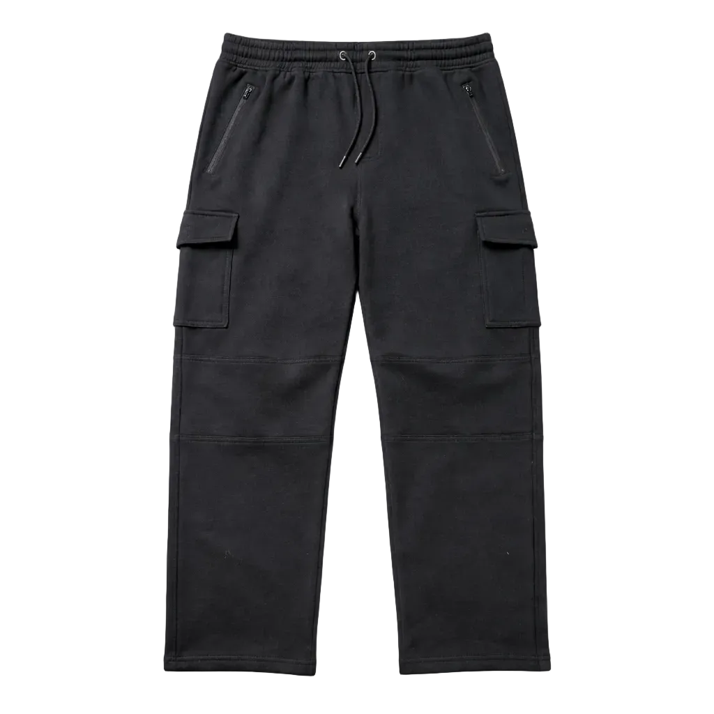 AGILE MEN'S CARGO FLEECE JOGGERS (BLACK)