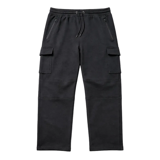 AGILE MEN'S CARGO FLEECE JOGGERS (BLACK)
