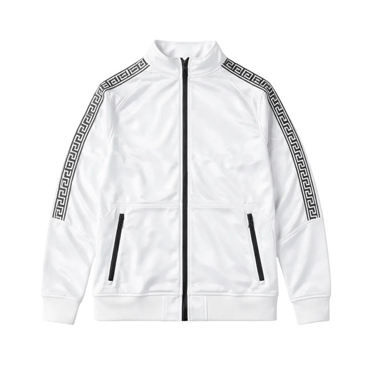 ZERO CALVIN MEN'S ZIP-UP TRACK JACKET (WHITE)