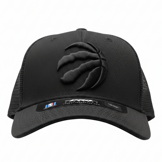 PRO STANDARD NBA TORONTO RAPTORS CLASSIC BLACKOUT WOOL BLEND PRO PINCH TRUCKER SNAPBACK CAP