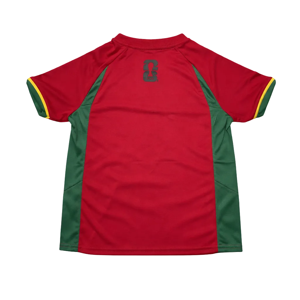 KIDS FIFA WORLD CUP 2026 PORTUGAL NATIONAL TEAM MAROON RED SOCCER JERSEY