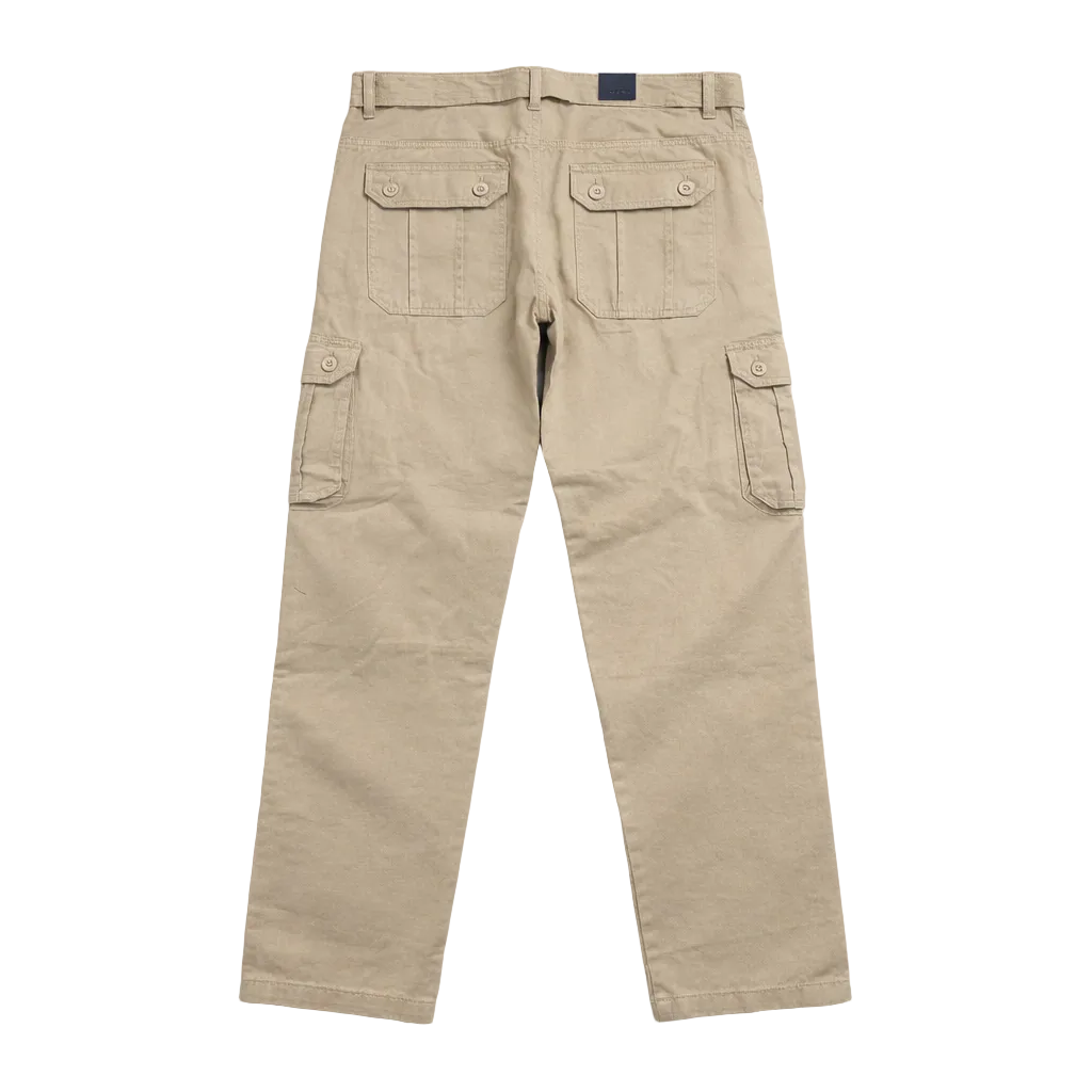 AGILE MEN'S CARGO PANTS W/ BELT (BEIGE)