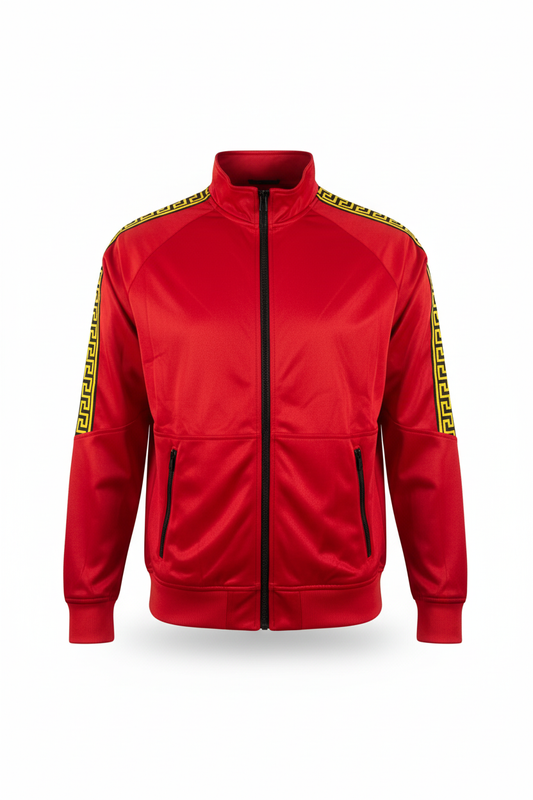 ZERO CALVIN MEN'S ZIP-UP TRACK JACKET (RED)