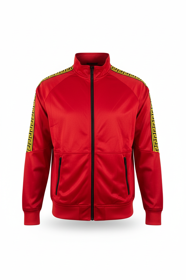 ZERO CALVIN MEN'S ZIP-UP TRACK JACKET (RED)