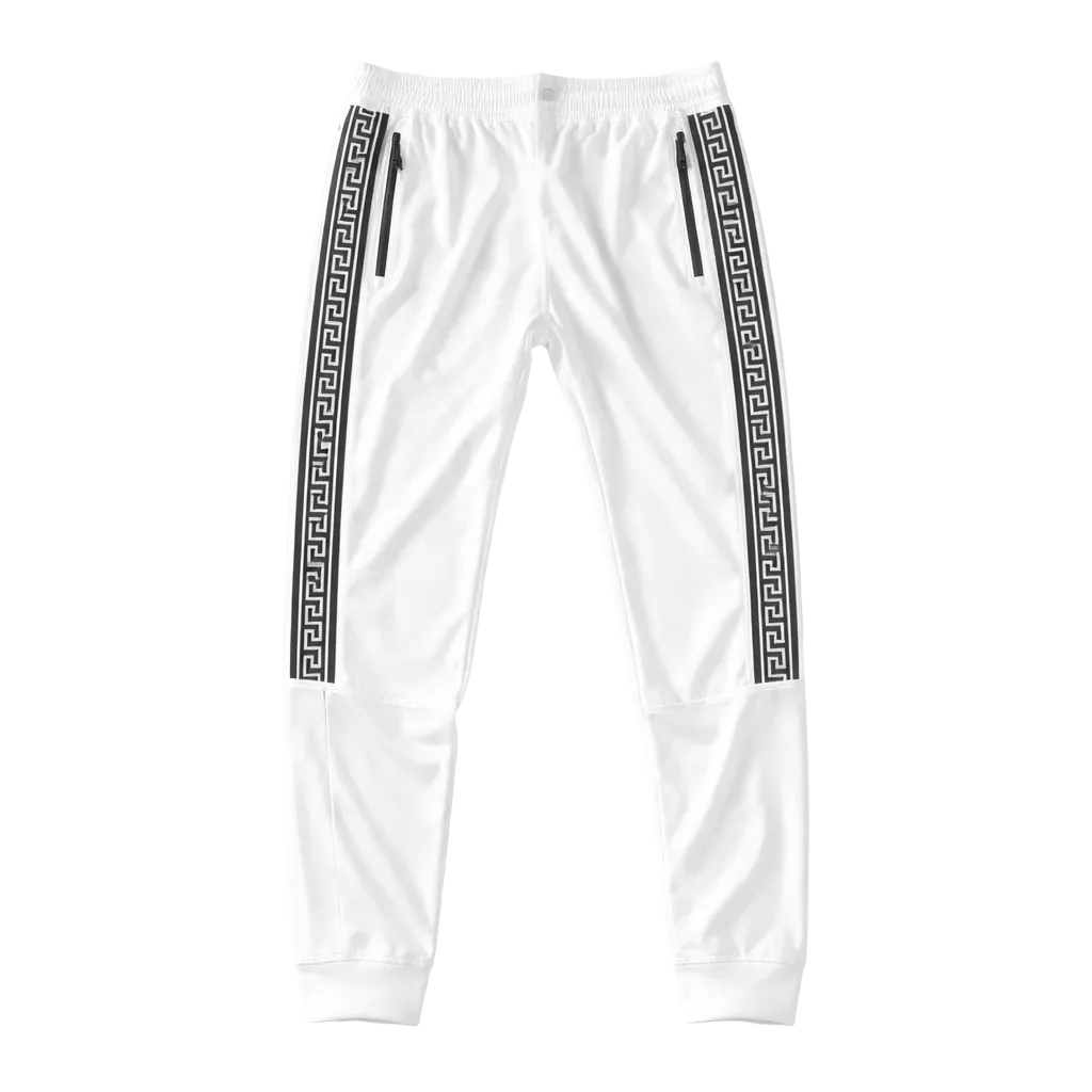 ZERO CALVIN MEN'S DESIGNER TRACK PANTS (WHITE)