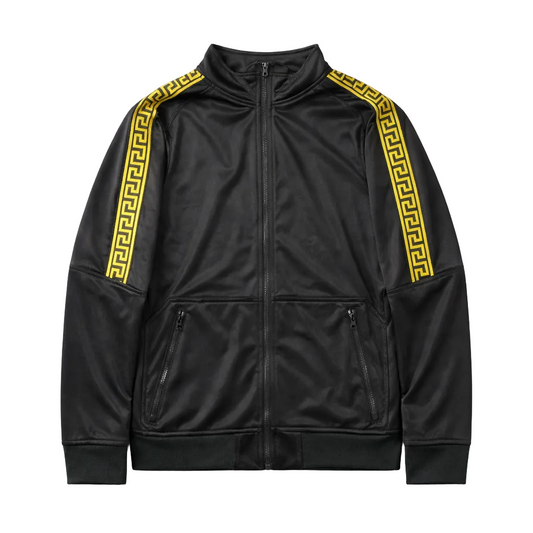 ZERO CALVIN MEN'S ZIP-UP TRACK JACKET (BLACK)