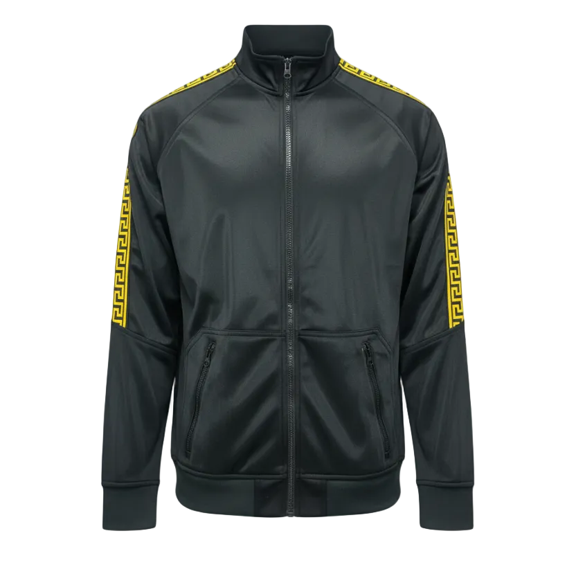ZERO CALVIN MEN'S ZIP-UP TRACK JACKET (BLACK)