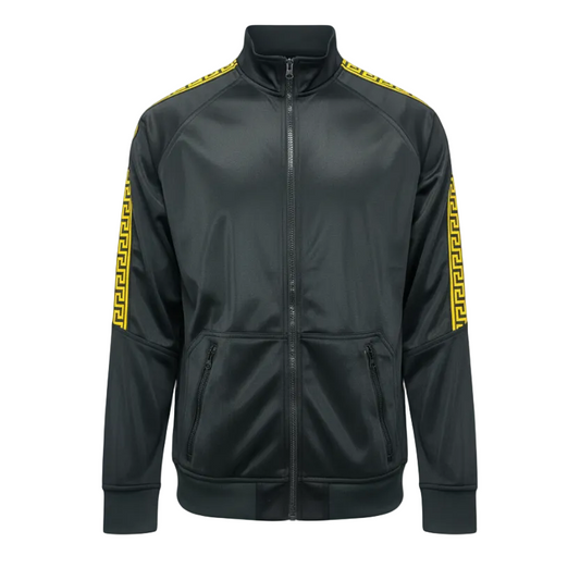 ZERO CALVIN MEN'S ZIP-UP TRACK JACKET (BLACK)