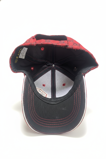 KAVALI MEN'S DESIGNER RED ADJUSTABLE VELCRO CAP