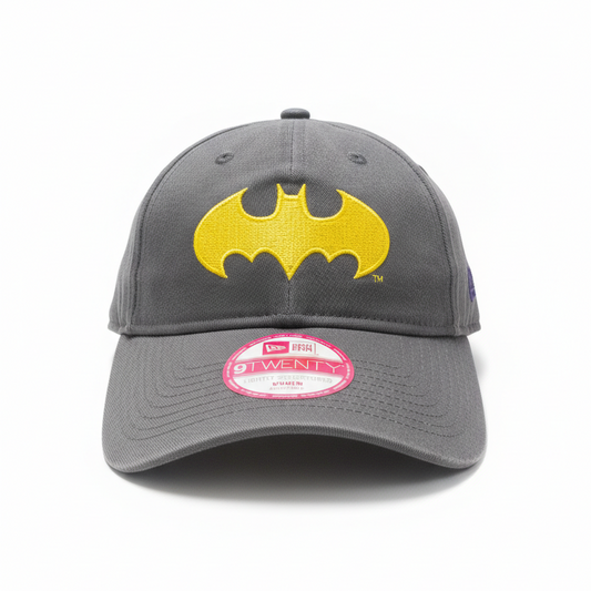 WOMEN'S NEW ERA DC COMICS GREY WITH YELLOW BATMAN LOGO CAP