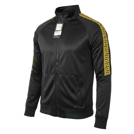 ZERO CALVIN MEN'S ZIP-UP TRACK JACKET (BLACK)