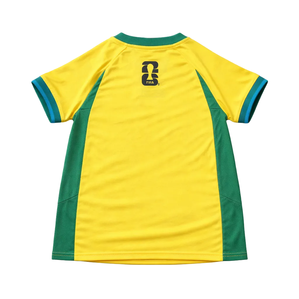 KIDS FIFA WORLD CUP 2026 BRAZIL NATIONAL TEAM ROYAL YELLOW/GREEN SOCCER JERSEY