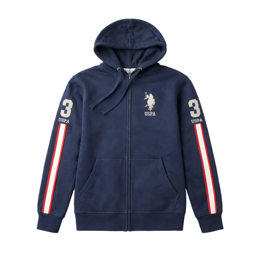 MEN'S U.S. POLO FLEECE PULLOVER HOODIE (NAVY BLUE)